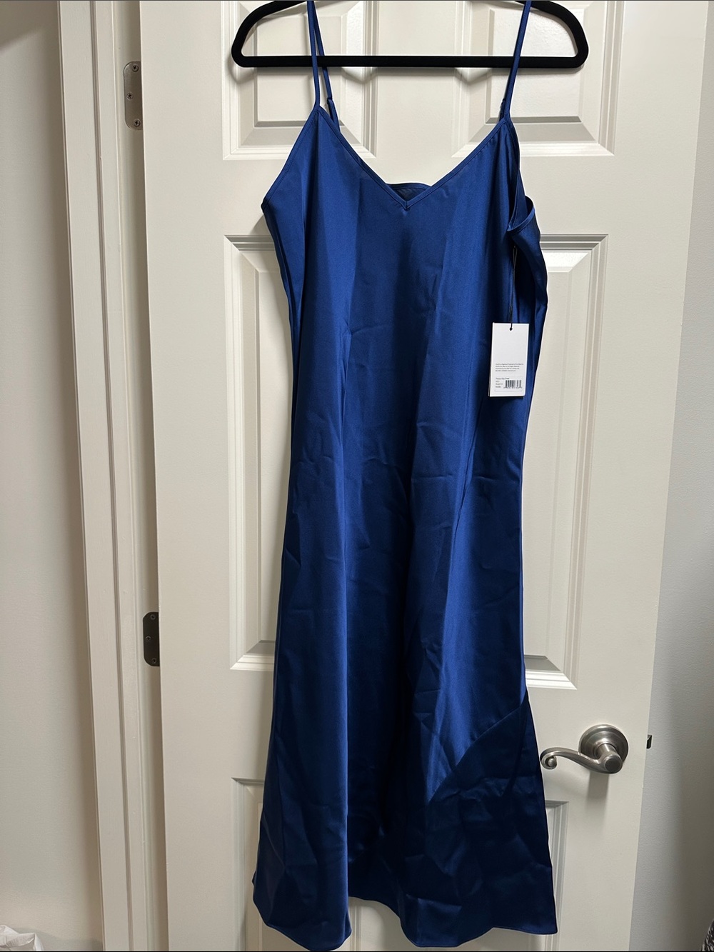 knix Royal Blue Maxi Slip Dress with Spaghetti Straps